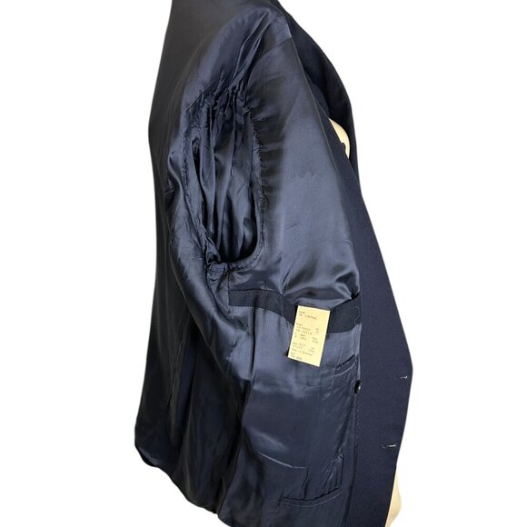 Hugo Boss Navy Blue Double-Breasted Blazer 46R Germany Wool Blend Al Capone Core - Picture 6 of 7